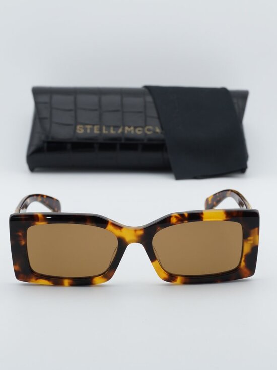 Stella McCartney SC40065I 53E Rectangle Sunglasses - Havana / Brown main image 4